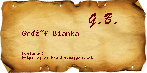 Gróf Bianka névjegykártya